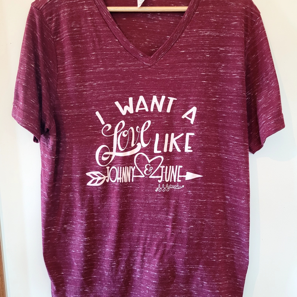 Maroon Graphic V-Neck T-Shirt